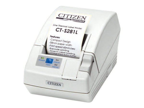 Citizen CT-S281L, USB, 8 Punkte/mm (203dpi), Cutter, schwarz