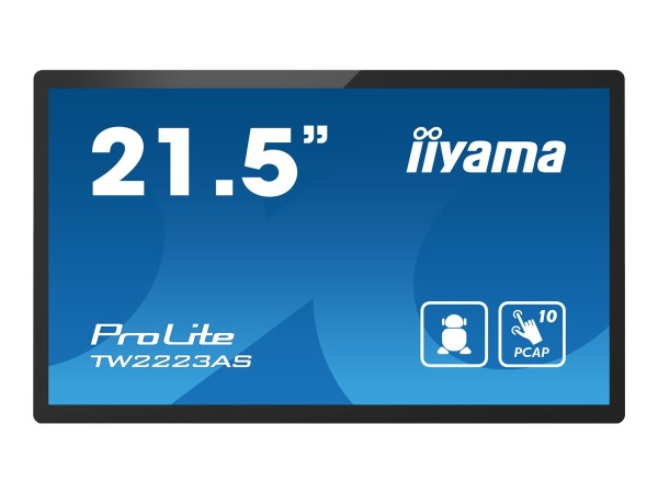IIYAMA ProLite TW2223AS-B1, 54,6cm (21,5''''), Projected Capacitive, 10 TP, Full HD, USB, BT, Ethern