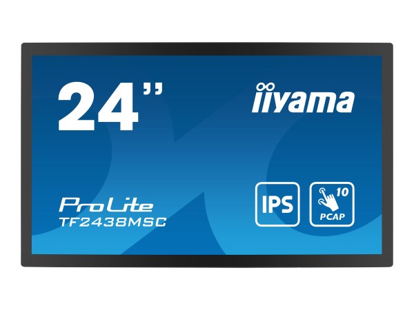 IIYAMA ProLite TF2438MSC-B1, Projected Capacitive, 10 TP, Full HD, USB, Kit (USB), schwarz
