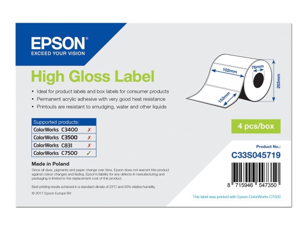 EPSON Etikettenrolle, Normalpapier, 102x152mm